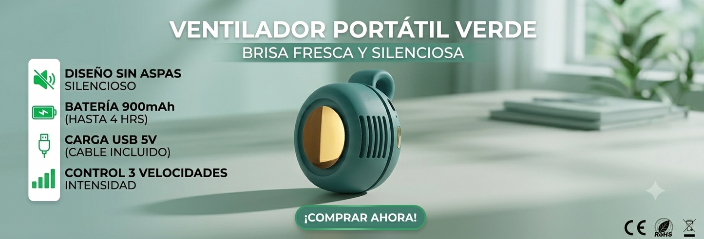 Mini ventilador portátil USB-C (Sin aspas)