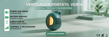 Mini ventilador portátil USB-C (Sin aspas)
