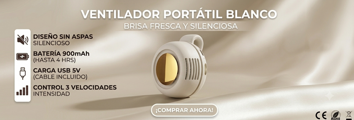 Mini ventilador portátil USB-C (Sin aspas)